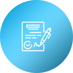 Notebook with pen icon.