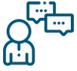 Person with speech bubbles icon