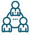 Three people in a circle.