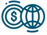 Globe with dollar sign icon