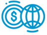 Globe with dollar sign icon