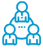 Three people in a circle.
